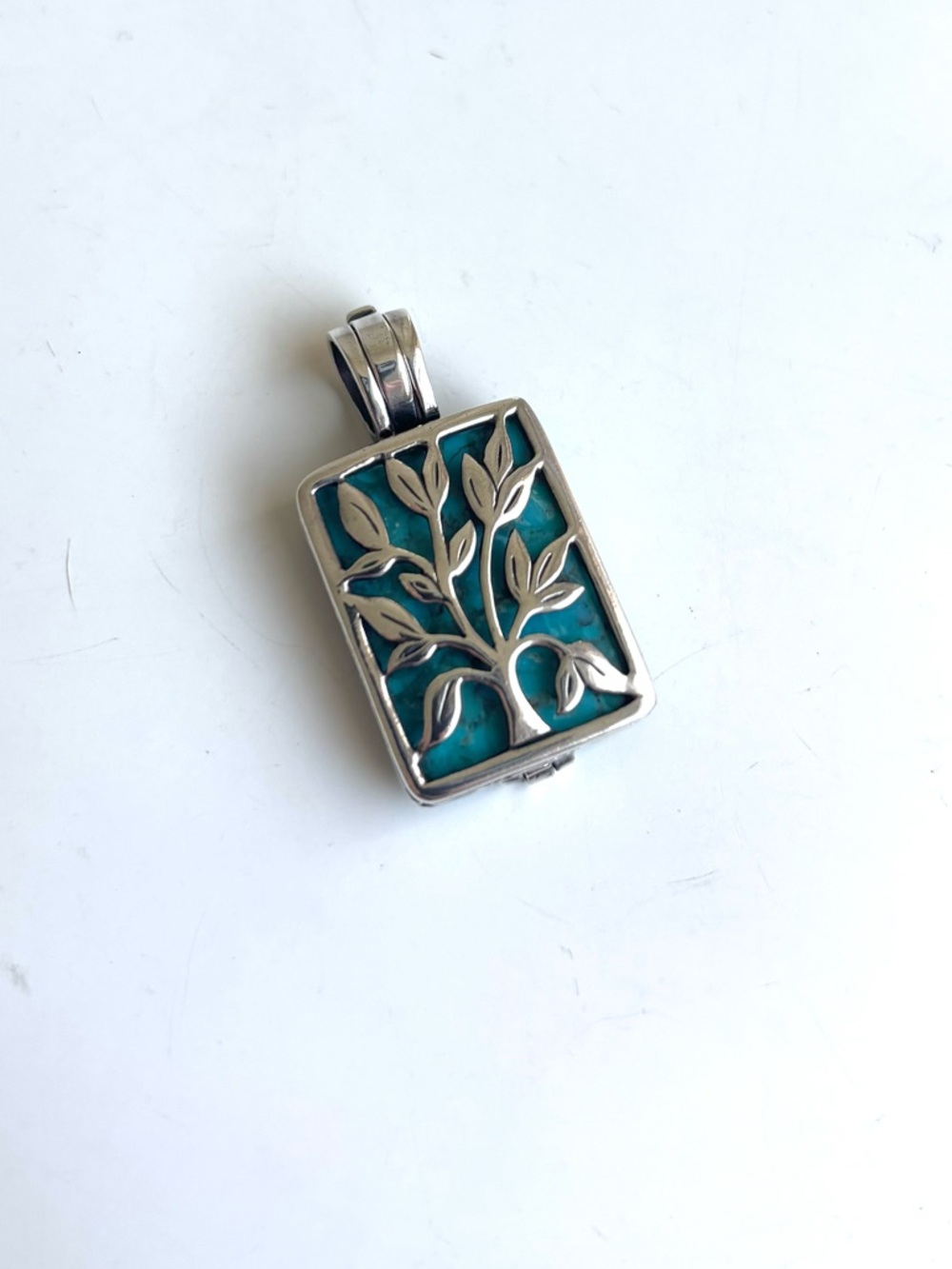 Silpada Sterling Silver Tree of Life Pendant and Turquoise Stone